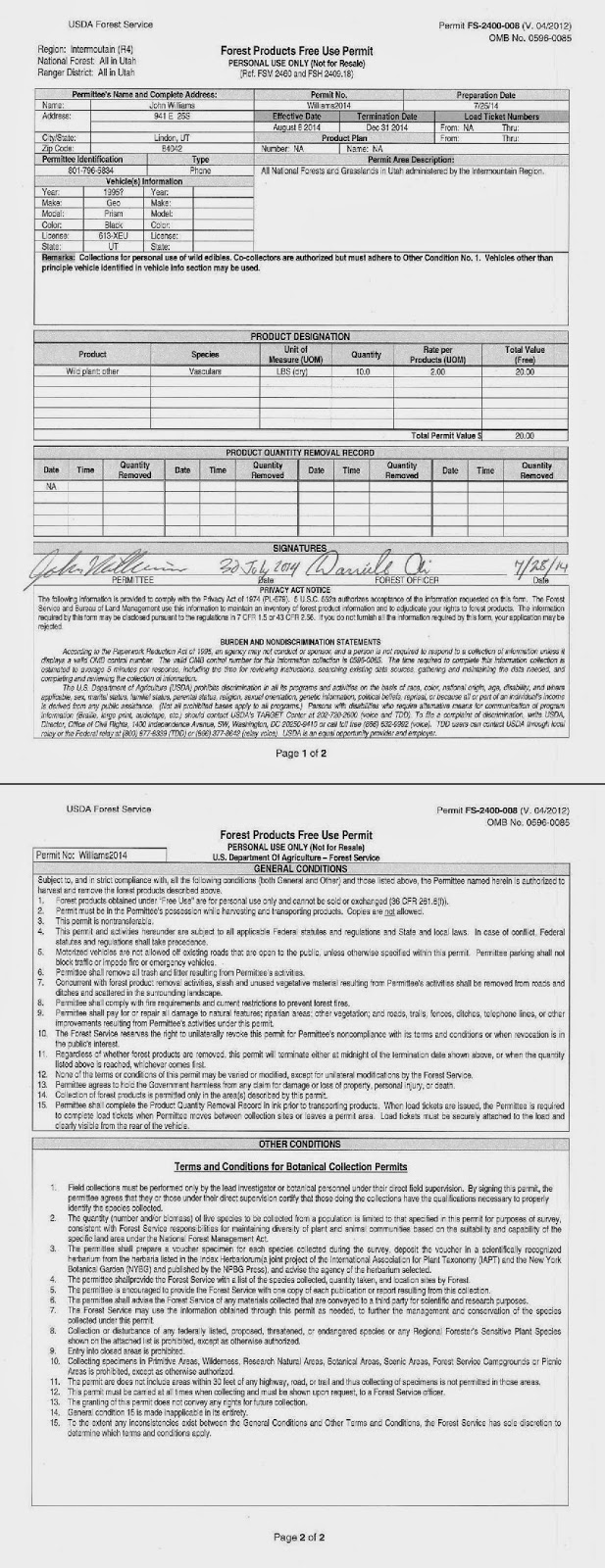 Forest Products Free Use Permit